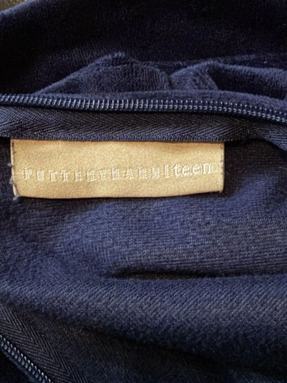 Pottery Barn Teen Velvet Pillow Cover Sham 20x25” Navy Blue Dorm Soft Cozy EUC